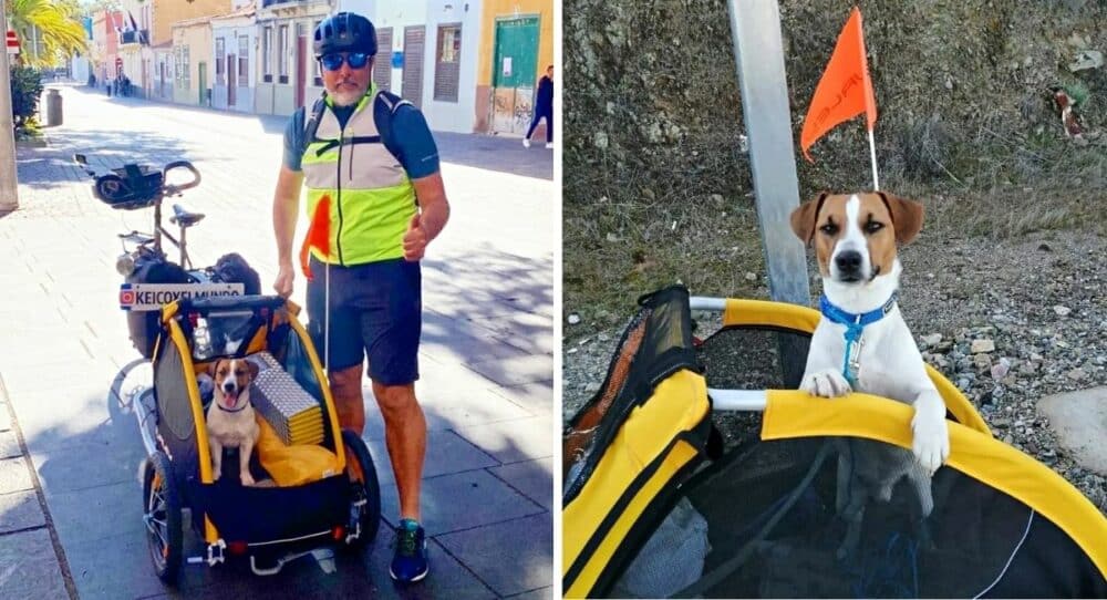 Muž upraví přívěs na kolo pro své štěně a vydají se na cestu kolem světa –