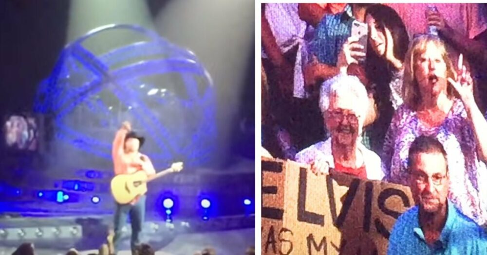 Garth Brooks během koncertu uviděl starší ženu mávající cedulí a okamžitě skočil do davu